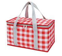 Zerodis Sac à Déjeuner de Pique-Nique de Grande capacité en Tissu Oxford Durable, Fournitures de Barbecue, Sac Isotherme isolé pour Le Camping et Les Activités de Plein Air (Rouge et Blanc)