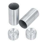 Zerodis Salières en Acier Inoxydable, Pots à Condiments Durables avec Couvercle Tamis, Parfaits pour la Cuisine ou les Voyages, Paquet de 2 (Couleur d'origine en acier inoxydable (SP deux))