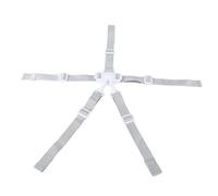 Zerodis Sangles Universelles de Chaise Haute, Ceinture de sécurité pour bébé Pliante avec Sangle en Nylon Robuste et Boucle Pom pour Chaise Haute, Poussette (Bracelet bouton blanc 5 points)