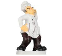 Zerodis Sculpture de Chef Français en Résine, Statue de Chef Vintage de Style Européen, Figurine de Heureux avec Tableau Noir pour la Maison, la Cuisine, le café, Décoration de Table