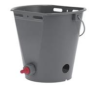 Zerodis Seau d'alimentation pour Veaux de 8 L avec 2 Tétines, Gris, Baril d'alimentation en Lait pour Mangeoire pour Animaux de Ferme 'élevage (pour Les Moutons)