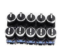 Zerodis Sélecteur Rotatif de 10 PCS, 3 Position Sélectionnez Sélectionner le Bouton 22 Mm Diamètre du Trou de Montage AC660V 10A Performance D'isolation Interrupteur électrique pour la