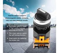 Zerodis Sélecteur Sélecteur 3 Position Verrouillage Auto-verrouillable 2NO pour les Circuits électriques LA38-20X3, Grand Commutateur Remplaçant les Cassures, Utilisée à la Télécommande dans