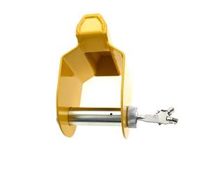Zerodis Serrure d'attelage de Remorque en Alliage de Zinc avec 3 Clés, Revêtement en Poudre Jaune Vif, Conception Antivol pour Le Stockage de Stationnement de Remorque de Camion