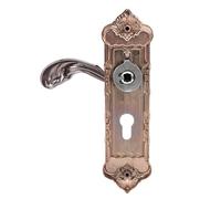 Zerodis Serrure de Porte Rétro en Acier au Manganèse, Serrure de Porte Vintage, de Antique, Poignée Antidérapante Antivol avec Coussin en Caoutchouc pour Maison, Bureau,