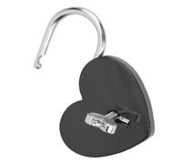 Zerodis Serrure en Forme de Cœur avec clé, Petit Cadenas en Métal de 45x59mm pour Boîte à Bijoux et Bagages, Serrure Décorative en Forme de Cœur pour Enfants Filles, Accessoires de Voyage (BLACK)