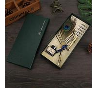 Zerodis Stylo Plume Vintage avec Plumes en Acier Inoxydable, Ensemble de Calligraphie élégant pour écrivains et Artistes