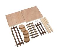 Zerodis Support d'escalade en Bois pour Petits Animaux de Compagnie, avec échelle, Marches, Cage à Hamster, Jouets d'aire de Jeu pour Hamsters Nains Syriens, Gerbilles, Plate-Forme 'Escalade pour