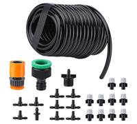 Zerodis Système d'irrigation par Aspersion de Pelouse à Faire Soi-Même, Ensemble de Tuyaux d'arrosage Automatique pour Plantes 'Eau de 10 M avec Tuyau 'Eau Flexible et Kit 'Irrigation Goutte à