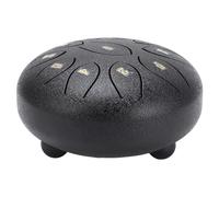 Zerodis Tambour à Langue en Acier 11 Notes Carillon de Pluie en Acier au Carbone Handpan 6 Pouces avec Sac et Maillets pour Jardin, Yoga, Méditation, Pratique Musicale Prénatale (BLACK)