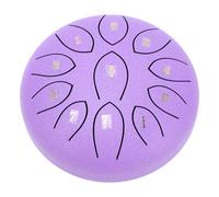 Zerodis Tambour à Langue en Acier 11 Notes Carillon de Pluie en Acier au Carbone Handpan 6 Pouces avec Sac et Maillets pour Jardin, Yoga, Méditation, Pratique Musicale Prénatale (PURPLE)
