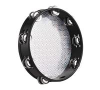 Zerodis Tambourin Radiant Cymbales Portatives à Double Rangée de 8 Pouces, Tambour Portable Léger en Bois, Tête Scintillante Réfléchissante pour Le Culte, Le karaoké, la Danse, Les Cours de Musique