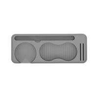 Zerodis Tapis de Bourrage de café, Station D'organisation de café Antidérapante, Tampon de Bourrage en Silicone avec Fentes Dédiées pour le Stockage D'outils de, Support de Filtre (GRAY)