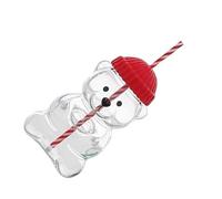 Zerodis Tasse en Paille d'ours, Gobelet en Verre de 20oz avec Paille, Biberon au Design Animal Mignon pour Enfants et Adultes