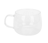 Zerodis Tasses Tasse à Eau avec Poignée Ergonomique Transparent Anti-brûlure Gobelet à Grande Ouverture Passe au Lave-vaisselle pour le Lait Boissons Chaudes ou Froides Tasse à café en Verre (Motif