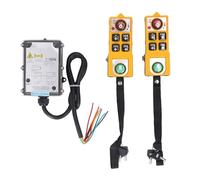 Zerodis Télécommande de Grue, Contrôleur de Palan électrique Industriel DC24 V avec Serrure et émetteur à Double Poignée, Ensemble Récepteur Compact pour les Opérateurs de Chantiers de Construction de