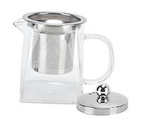 Zerodis Thé en Verre à Longue Durée Transparente avec Filtre en Acier Inoxydable amovible: Bonne Conception Carrée, Facile à Nettoyer pour le Bureau à Domicile, Hôtels, Cafés en Verre Borosilicate