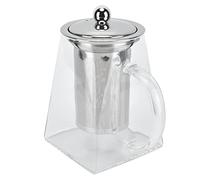Zerodis Thé en Verre à Longue Durée Transparente avec Filtre en Acier Inoxydable amovible: Bonne Conception Carrée, Facile à Nettoyer pour le Bureau à Domicile, Hôtels, Cafés en Verre Borosilicate