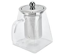 Zerodis Thé en Verre à Longue Durée Transparente avec Filtre en Acier Inoxydable amovible: Bonne Conception Carrée, Facile à Nettoyer pour le Bureau à Domicile, Hôtels, Cafés en Verre Borosilicate
