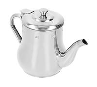 Zerodis Théière de 500 Ml, Filtre à Huile Poli Miroir épais en Acier Inoxydable, Cafetière avec Infuseur Amovible pour Hôtels, Restaurants, Maisons (SILVER)