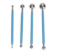 Zerodis Tool de Cuisson de 4 PCS, Acier Inoxydable et Silicone sans Glissement Mange Fondant Décoration de Gâteau D'argile Sucre Maximum de Bille de Sucre (Sac auto-scellé de 4 pièces)
