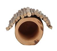 Zerodis Tunnel D’Arbre à Hamster en Bois, Petite Cachette pour Animaux de Compagnie en Bois de Pommier, Abri en Naturel pour Furets, Gerbilles, Petits Animaux