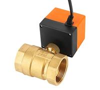 Zerodis Vanne à Bille Motorisée en Laiton 2 Voies DN40 G1-1/2 avec Moteur Synchrone, Vanne AC à économie d'énergie pour Ventilo-convecteur et Système de Contrôle de l'eau dans les Climatiseurs