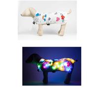 Zerodis Vêtements pour Chiens avec Collier Rond, Boucle de Taille, Réglage Gratuit pour Grands, Moyens et Petits Chats, sécurité Nocturne, Costume de Chien Lumineux LED (M)