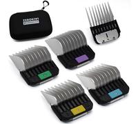 ZEROKIWI 4 Peignes Guides Professionnels en Acier Inoxydable Type A5, 16/19/22/25mm, 5/8", 3/4", 7/8", 1" Compatibles avec Wahl KM2/5/10, Andis AG/BG, Oster A5/A6 et Tondeuses pour Animaux Type A5