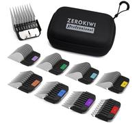 ZEROKIWI 8 Peignes Guides Professionnels en Acier Inoxydable Type A5, 3/6/10/13/16/19/22/25mm, 1/8"-1" Compatibles avec Wahl KM2/5/10, Andis AG/BG, Oster A5/A6 et Tondeuses pour Animaux Type A5