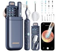ZERONDER I35R Outil de retrait de cérumen avec caméra auriculaire flexible Otoscope - Cure-oreille visuel Pince à épiler Remover Cire Remover Kit de nettoyage d'oreille pour la famille