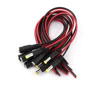 Zerone 10PCS DC Pigtail Cable, Câble d'alimentation vidéo caméra de sécurité CCTV 12V mâle et Femelle