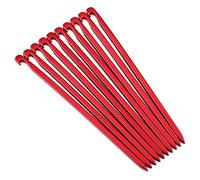 Zerone 10pcs Piquet Tente Peg, 16cm / 6,29 Pouces en Aluminium Extérieur Camping Randonnée Sardine Robuste à la Rouille Tente Pegs Léger Portable pour Camping Crochet(Rouge)