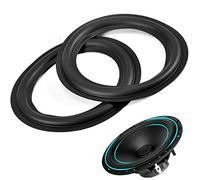 Zerone 2pcs 6 pouces/156 mm de Caoutchouc perforé Bord Surround Kit de Rechange Haut-Parleur Surround Kit de réparation, Noir