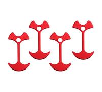 Zerone 4PCS / Pack en Alliage D'aluminium Fishbone Tent Stakes Pegs Anchor Stopper Guyline Tendeur, Camping Tente Pegs Fishbone Pont en Plein Air Partie Corde Ancrage Crochet(Rouge)