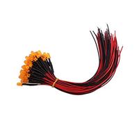 Zerone 50 Pcs Pré Filé DC 12V 3mm 5mm 10mm Multi Couleurs Diffusées LED Diodes Clignotant Ampoule Lampe Pour DIY Jouets Manuel Modèle(5mm-orange)