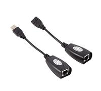 Zerone Adaptateur d'extension USB 2.0 RJ45 Via Cat5/RJ45/Cat6 Ethernet USB mâle/Femelle