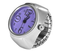 Zerone Bague de montre 1Pc Bague à Doigt Ronde Analogique en Quartz Montre Couple Mode pour Femmes Hommes (Violet)