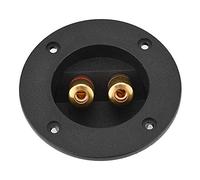 Zerone Boîte à bornes pour haut-parleur, base ABS 48 mm avec borne en cuivre, 2 trous de montage, noir