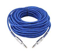 Zerone Câble Audio 6.35mm Mâle Stéréo vers Mâle Câble Auxiliaire pour Guitare Stéréo Mélangeur Stéréo Voiture Stéréo, Smartphone, Haut-Parleur, Casque(20m)