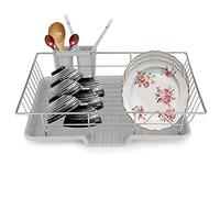 Zerone Égouttoir de Vaisselle à Poser, Support de Séchage de Vaisselle Multifonction Égouttoir avec Porte-Baguettes Amovible pour Cuisine, 48x30x11cm