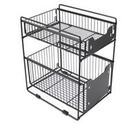 Zerone étagère de rangement sous évier Organisateurs d'armoires sous évier à 2 niveaux tiroir coulissant détachable pliable