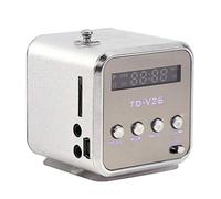 Zerone Haut-Parleur Numérique Mini Lecteur Musique Radio FM Stéréo Lecteur MP3 MP4 Support TF Carte USB Disk FM (Argent)