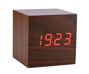 Zerone LED Horloge de Bureau R¨¦Veil Matin Horloge Digital Cube/Rectangulaire/Triangulaire Date Temp¨¦rature Affichage avec R¨¦Veil Num¨¦Rique de Voyage (Noyer Cube),TV, vid¨¦o et Audio Domestique