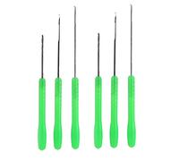 Zerone Lot de 6 hameçons de pêche Aiguilles de pêche Outil Set avec 6 pièces Pointe Aiguille Acier au Carbone Argent Taille Unique pour la fabrication de Rigs