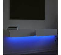 ZERONE Meubles TV avec éclairage LED 2 pcs blanc 60x35x15,5 cm 112314