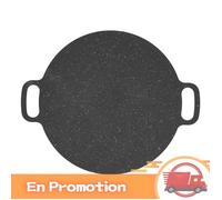 zerone plaque de cuisson ronde pour barbecue Poêle à gril coréenne avec revêtement antiadhésif, jardin plancha 25 cm / 9,8 pouces