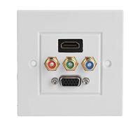 Zerone Prise Murale HDMI, Prise Murale Audio-vidéo pour composant et Prise Murale 86x86 USB + VGA + Plaque Avant pour Panneau de composant Mural pour projecteur et cinéma Maison