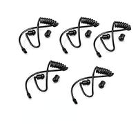 Zerone Remplacement de Tubes acoustiques enroulés pour Kits Audio Radio bidirectionnels Casque d'écoute pour Talkie-walkie avec 5 Embouts Auriculaires - Noir