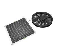 Zerone Ventilateur de serre solaire Kit de ventilateur de panneau solaire 10in 100W étanche panneau solaire rond boîtier de